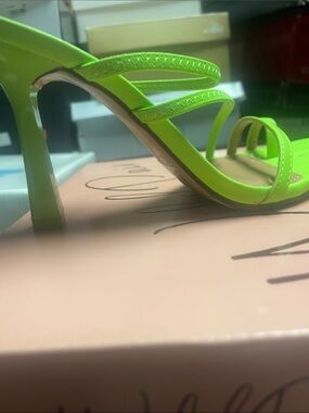 Wild pair  Neon Green Strappy High Heel Sandals